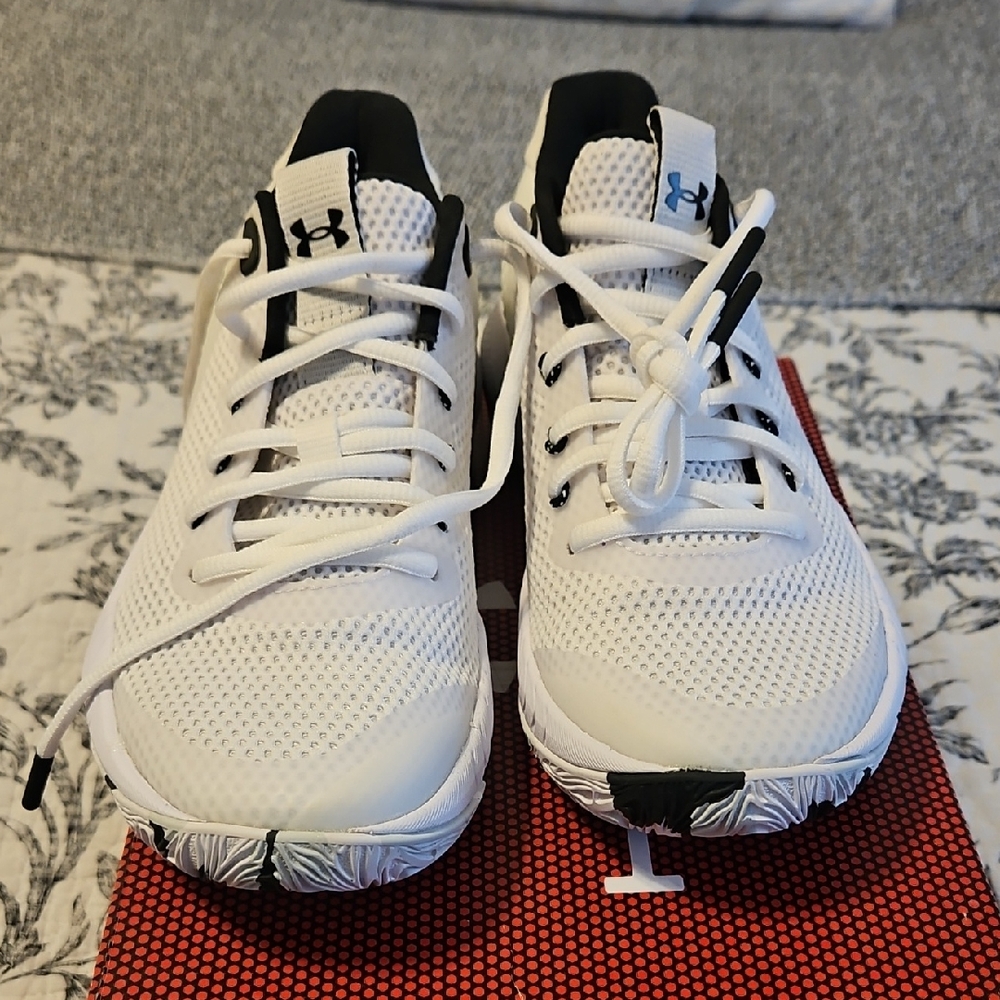 Under Armour Kids White and Black Sneakers